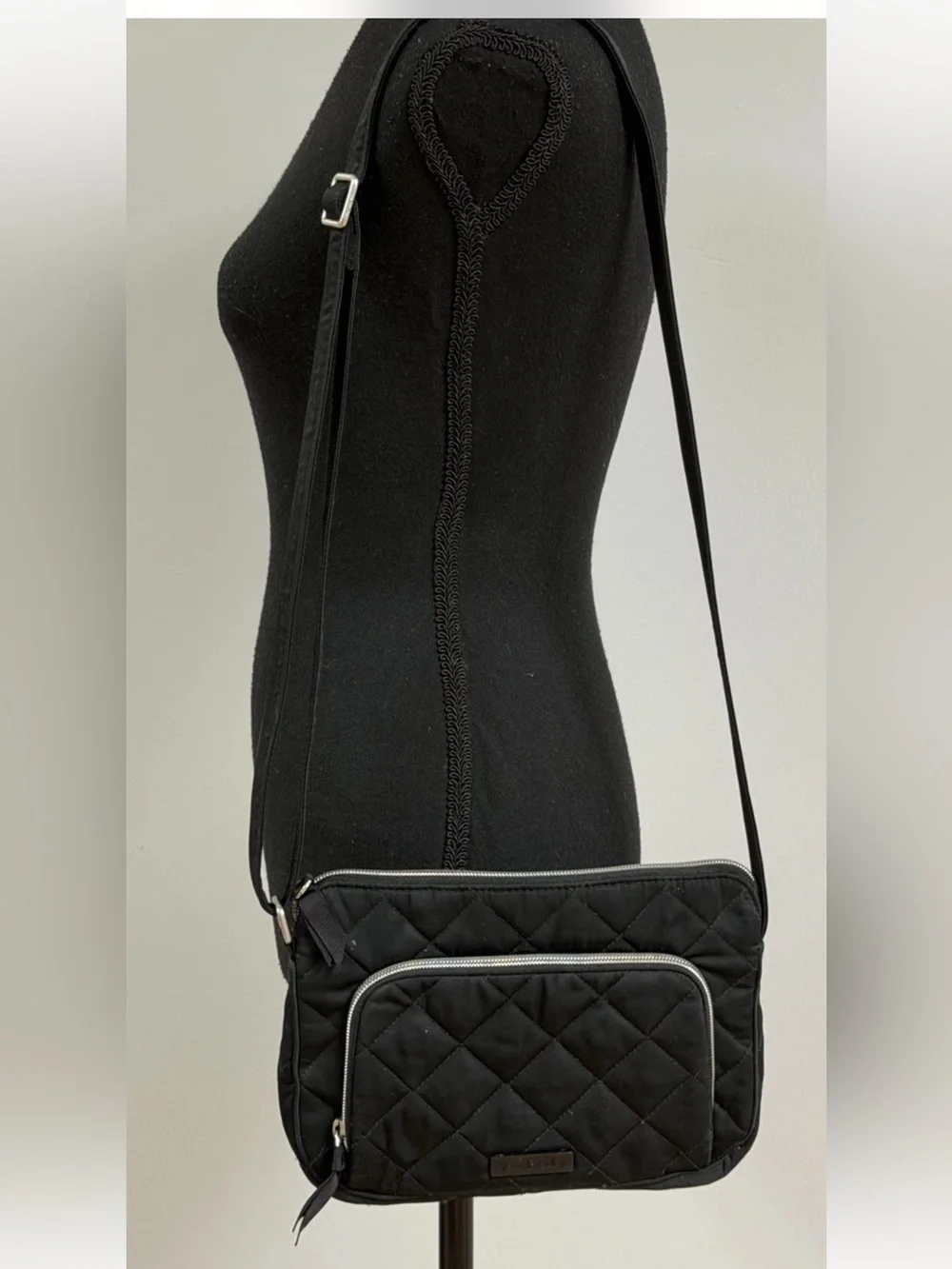 Vera Bradley Little Hipster Black Crossbody Microfiber Classic